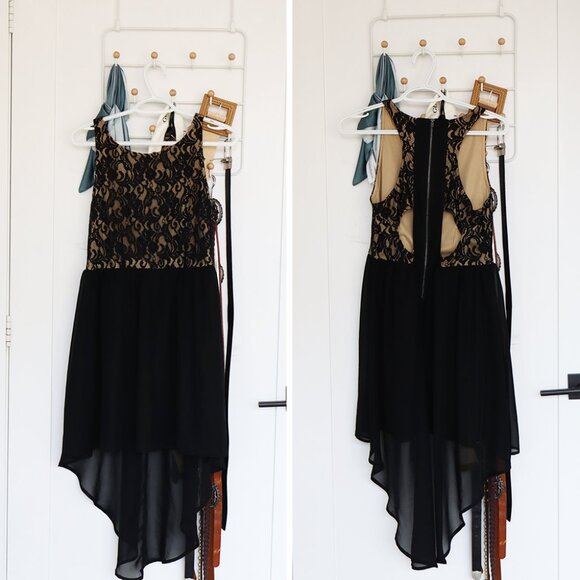 Target Xhilaration Black Lace High Low Dress - Picture 2 of 8